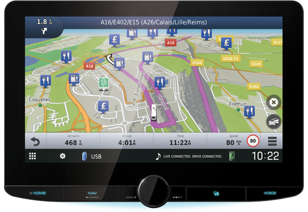Kenwood DNR992RVS Navitainer mit Garmin Kartendaten für Wohnmobil, PKW und LKW mit 10,1 Zoll HD-Display, Digitalradio DAB+ & Smartphone-Anbindung