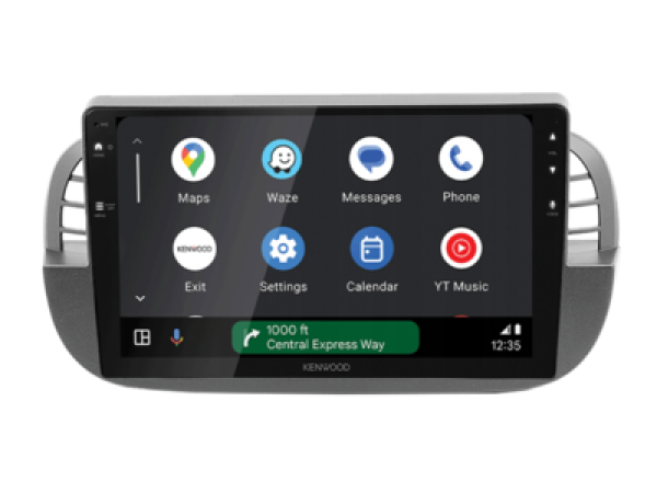 Preview: 9" Radioblende Fiat 500 10/2007-07/2015 schwarz