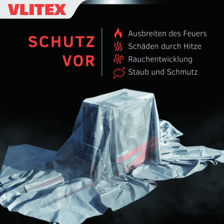 Preview: Vlitex Brandbegrenzungsdecke PREMIUM 8 x 10m inkl. Bag