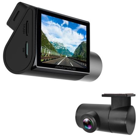 AMPIRE 2-Kanal Dashcam mit Touchscreen, 4K Front, 1080p Heck, 4G LTE, WLAN und GPS