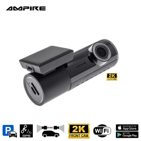 AMPIRE Dual-Dashcam in 2K (Quad HD) Auflösung, WiFi und GPS