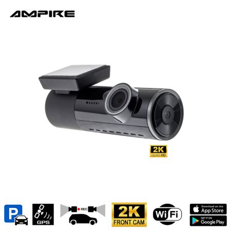AMPIRE Dual-Dashcam in 2K (Quad HD) Auflösung, WiFi und GPS