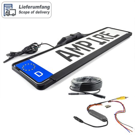 Preview: AMPIRE Nummernschild-Kamera (CVBS), Hilfslinien