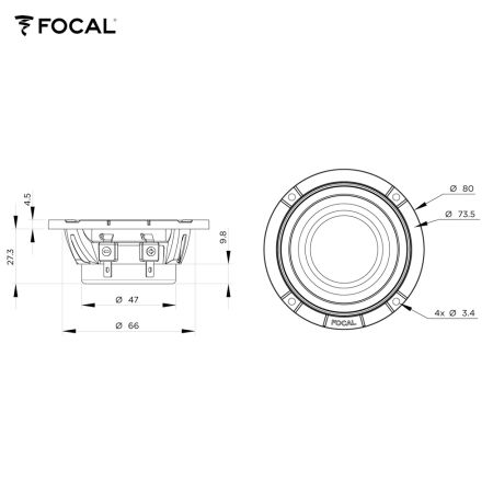 FOCAL Mittelton-Lautsprecher K2 POWER M-Serie, 8cm (Stück)