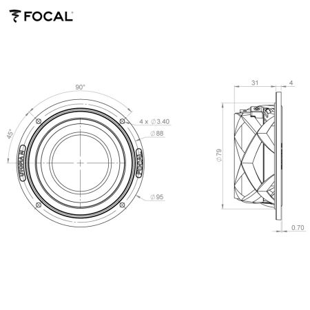 FOCAL Mittelton-Lautsprecher UTOPIA M-Serie, 8.7cm (Stück)