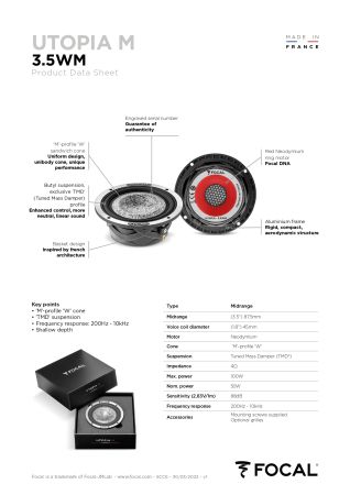 FOCAL Mittelton-Lautsprecher UTOPIA M-Serie, 8.7cm (Stück)