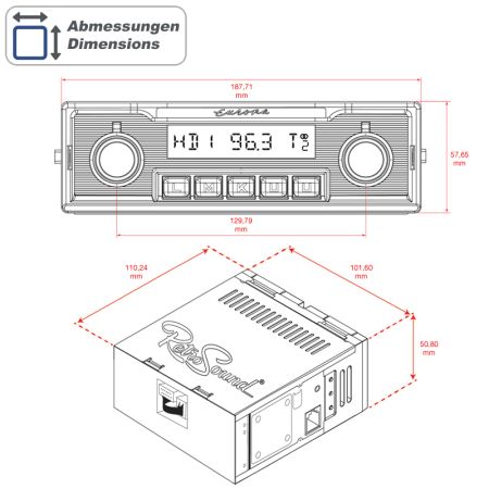RETROSOUND "MOTOR-4DAB" DAB+ Komplett-Set "Europa" mit Zubehör