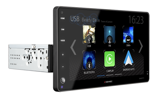 Preview: ZENEC Z-E3771 1-DIN DAB+ Infotainer mit CP/GAA