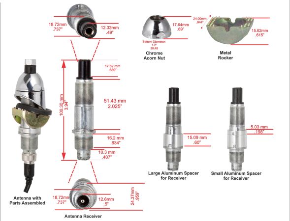 Preview: RETROSOUND Antenne für die 1956-60 Chevy Corvette