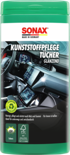 Sonax KunststoffPflegeTücher glänzend Box, 25 Stück