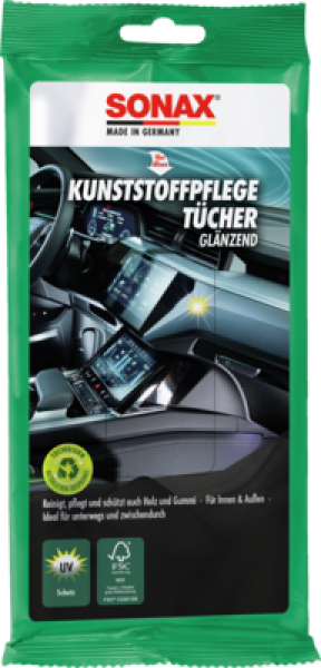 Sonax KunststoffPflegeTücher glänzend, 10 Stück