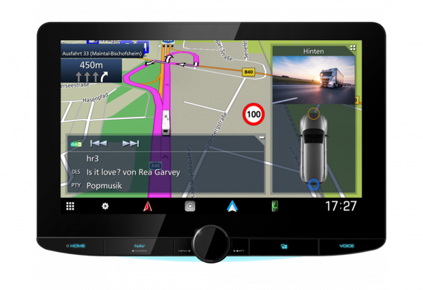 Kenwood DNR992RVS Navitainer mit Garmin Kartendaten für Wohnmobil, PKW und LKW mit 10,1 Zoll HD-Display, Digitalradio DAB+ & Smartphone-Anbindung