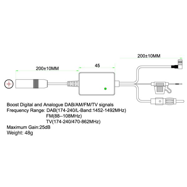 DAB+ Antennensplitter/Antennenverteiler (für vorhandene passive Antennen)