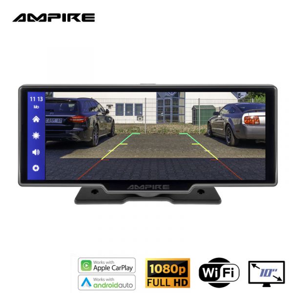 AMPIRE Smartphone-Monitor 25.4cm (10'') mit AHD Dashcam und RFK-Eingang (AHD)