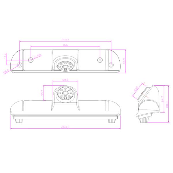 AMPIRE Kamera (AHD), Fiat Ducato, Citroen Jumper, Opel Movano C, Peugeot Boxer