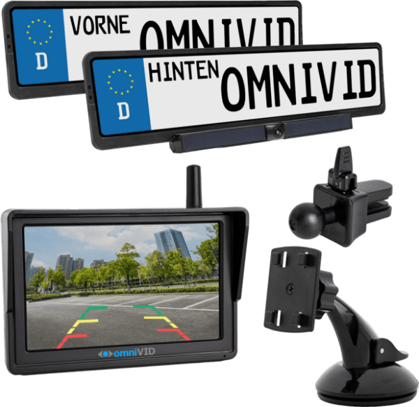omniVID Solar5 DUO Kabelloses Solar-Rückfahrvideosystem