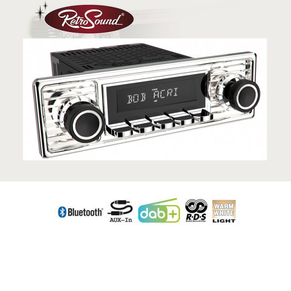 RETROSOUND "MOTOR-1DAB-1" DAB+ Komplett-Set "Chrome" mit Bluetooth
