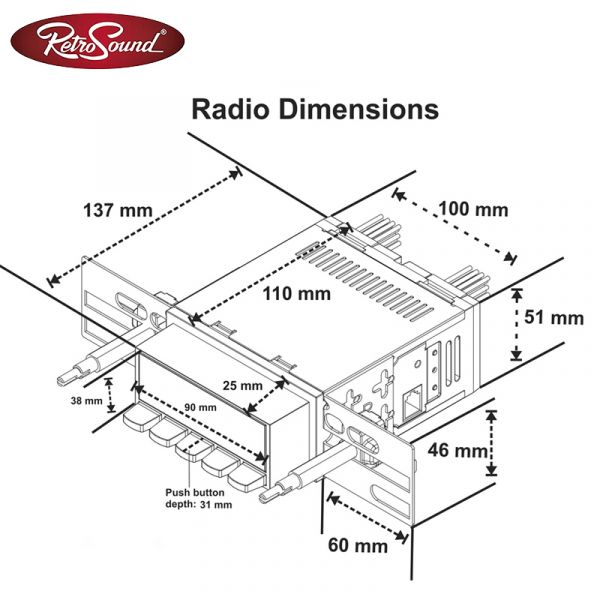 RETROSOUND Radiomodul (UKW/DAB+) inklusive Einbaumaterial und Verkabelung