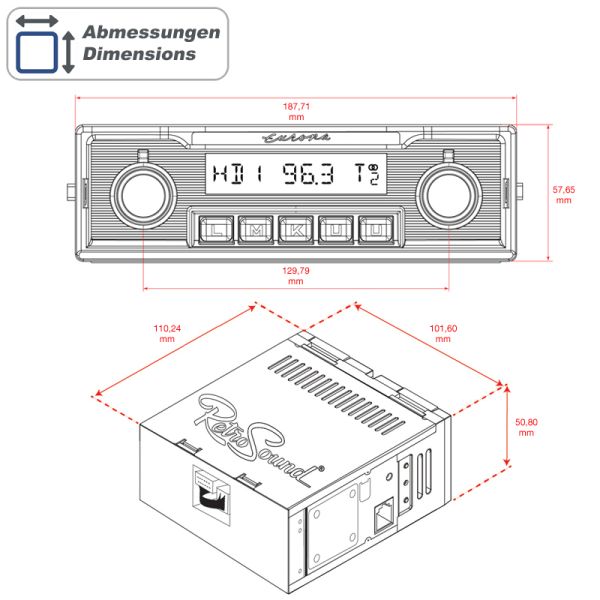 RETROSOUND "MOTOR-4DAB" DAB+ Komplett-Set "Europa" mit Zubehör