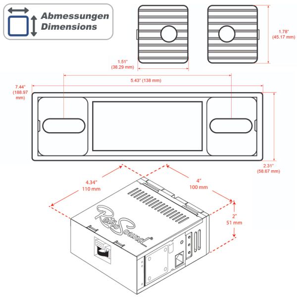 RETROSOUND "MOTOR-4DAB" DAB+ Komplett-Set "Becker Chrome" mit Zubehör