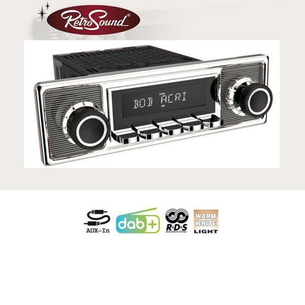 RETROSOUND "MOTOR-1DAB" DAB+ Komplett-Set "Becker Chrome" mit Zubehör