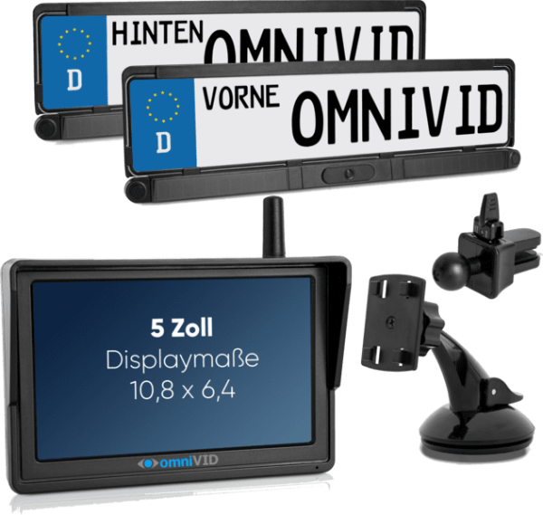 omniVID Solar6 DUO Kabelloses Solar-Rückfahrvideosystem